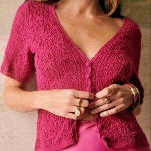 Sezane Cybele Magenta Knit sweater XXS